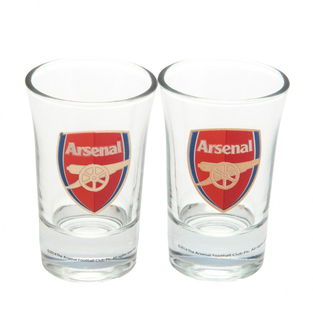 Arsenal FC Crest 2 Pack Shot Glass Set