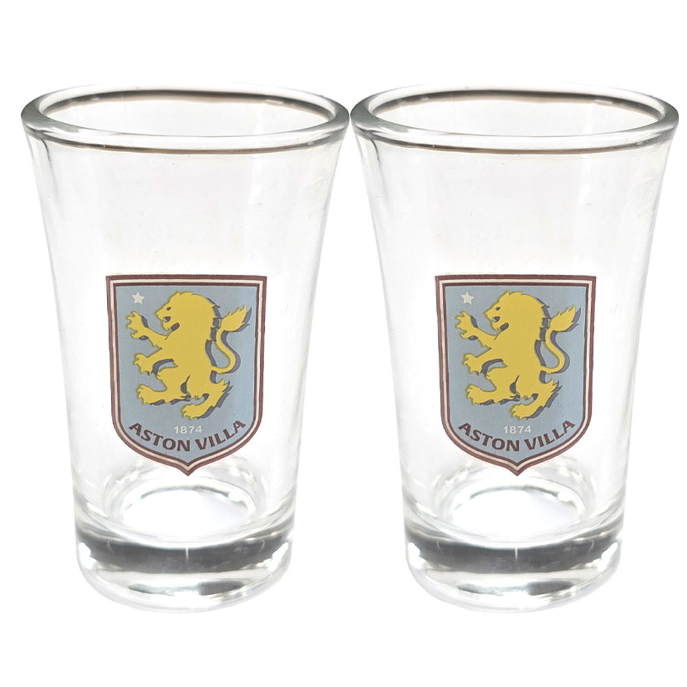 Aston Villa FC 2 Pack Shot Glass Set