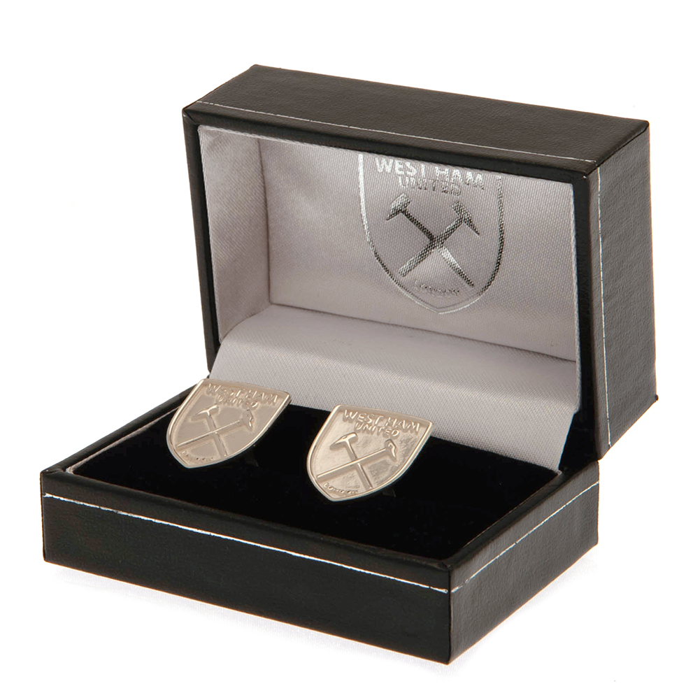 West Ham United FC Sterling Silver Hammers Crest Cufflinks - Image 2