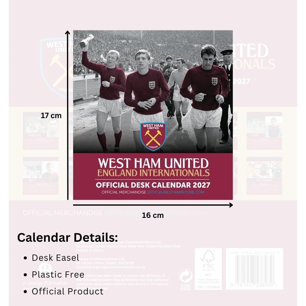 West Ham United FC 2027 Desktop Calendar - Image 4